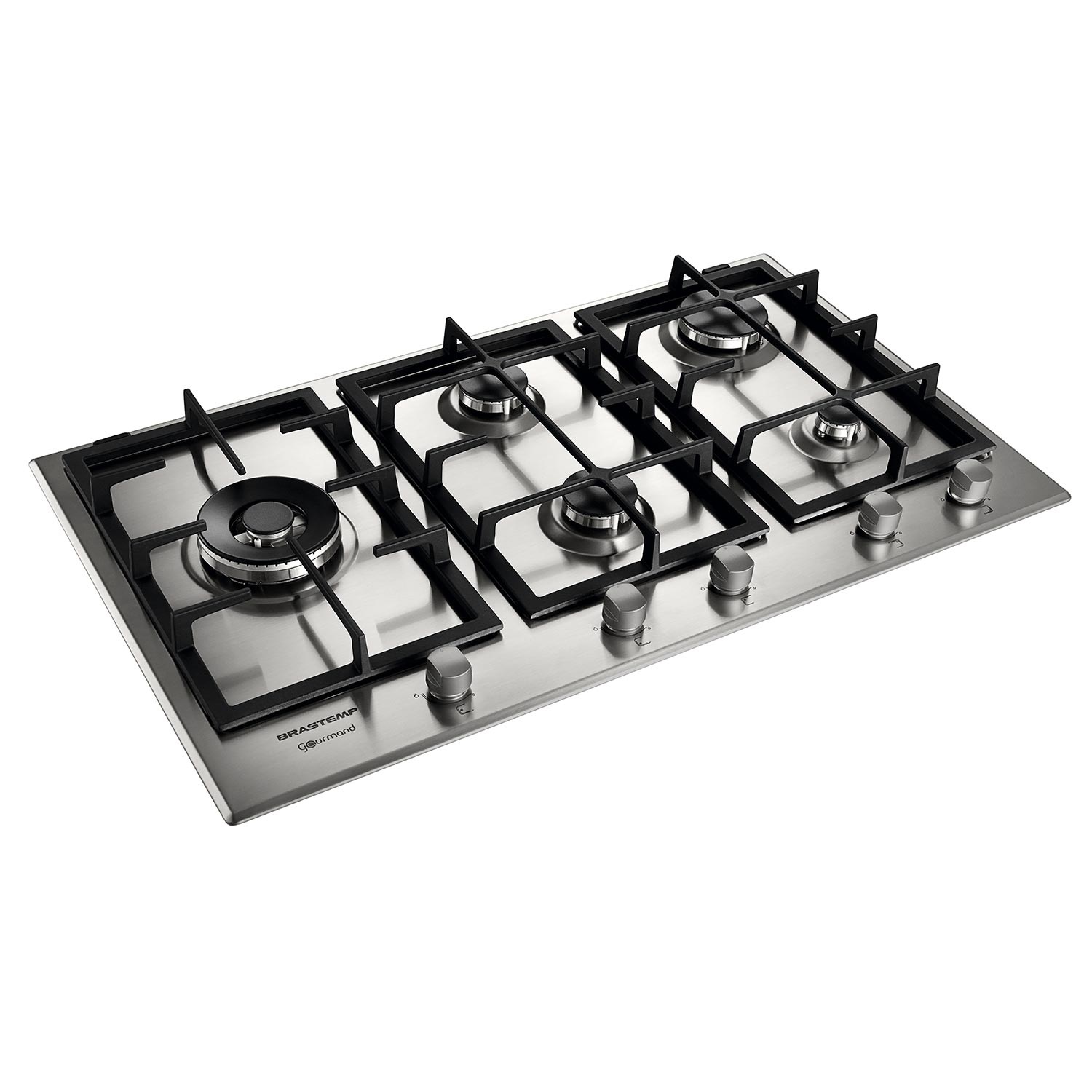 Cooktop Gourmand Inox com duplachama e trempe com ferro fundido BDK90DR